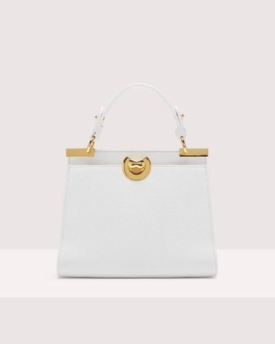 Coccinelle Grained Leather Handbag Binxie Small - White