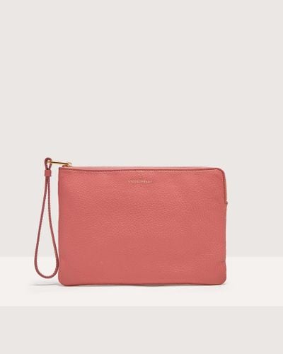 Coccinelle Grained Leather Pouch Alias Medium - Red