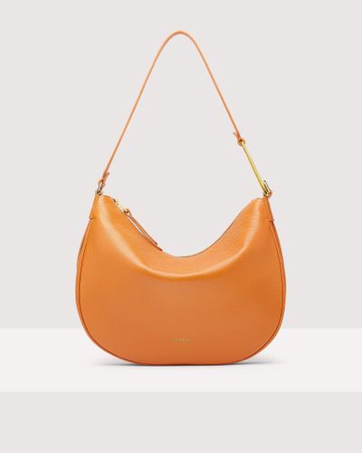 Coccinelle Grained Leather Shoulder Bag Priscilla Medium - Orange