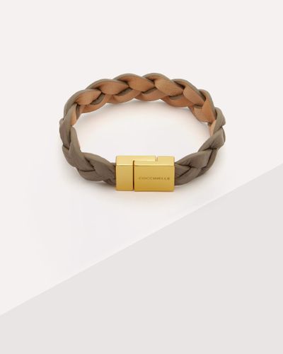 Coccinelle Grained Leather Bracelet Bump - Metallic