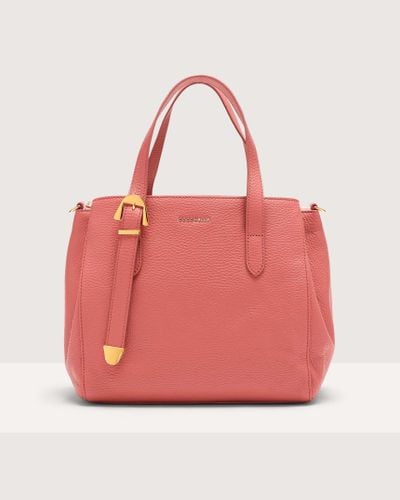 Coccinelle Grained Leather Handbag Gleen Small - Pink