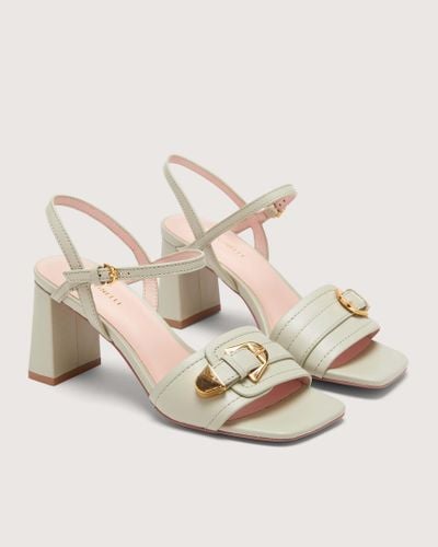 Coccinelle Smooth Leather Heeled Sandals Magalù Smooth - Metallic