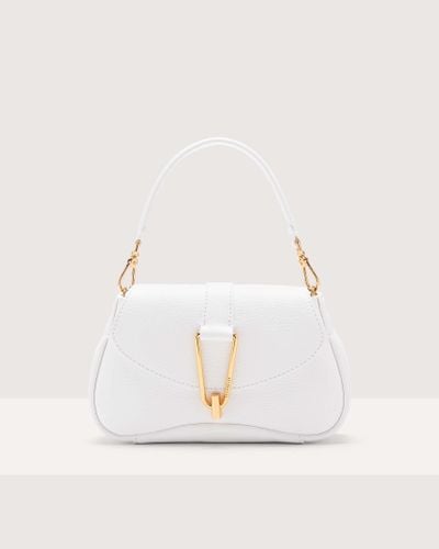 Coccinelle Grained Leather Handbag Himma Small - White