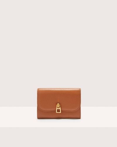 Coccinelle Medium Grained Leather Wallet Magie - Brown