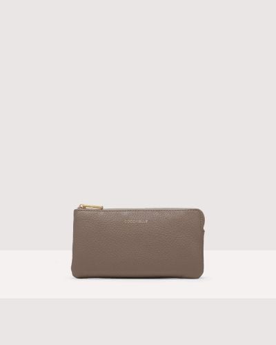 Coccinelle Grained Leather Pouch Alias Small - Brown