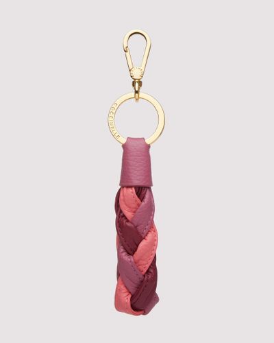 Coccinelle Schlüsselanhänger aus Leder und Metall Boheme Multicolor - Pink