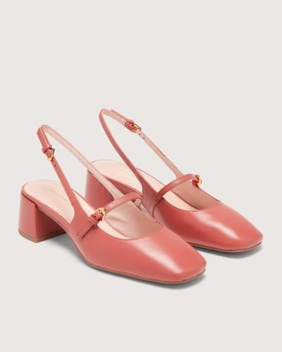 Coccinelle Smooth Leather Slingbacks With Heel Magalù Smooth - Pink