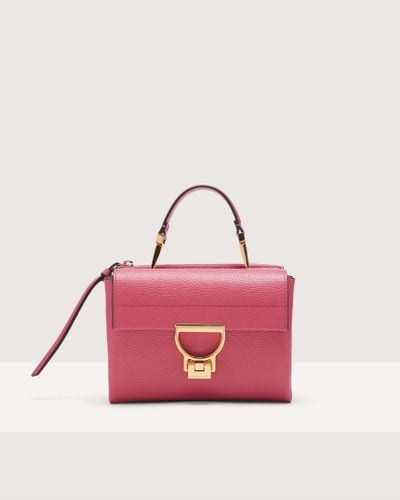 Coccinelle Grained Leather Handbag Arlettis Small - Pink