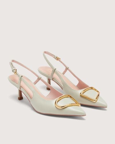 Coccinelle Smooth Leather Slingbacks With Heel Himma Smooth - Natural