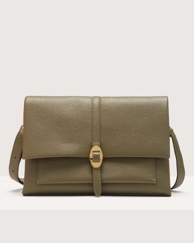 Coccinelle Grained Leather Shoulder Bag Dorian Medium - Green