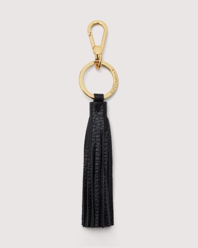 Coccinelle Grained Leather And Metal Key Ring Tassel - Blue