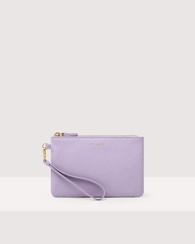 Coccinelle Grained Leather Pouch New Best Soft - Purple