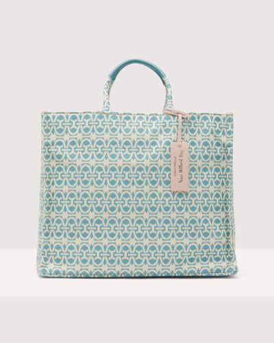 Coccinelle Never without bag cross monogram large top handle_ - Blau