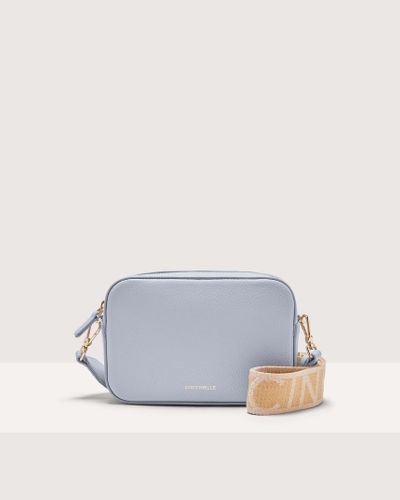 Coccinelle Grained Leather Crossbody Bag Tebe Small - Gray