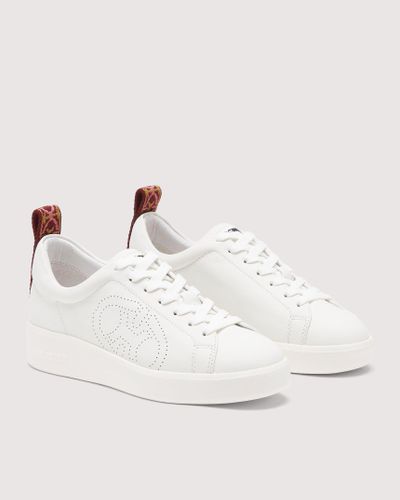 Coccinelle Smooth Leather Sneakers Monogram Perforee Sneakers - White