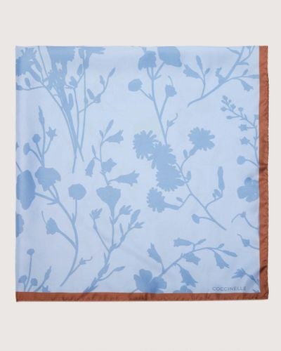 Coccinelle Silk Foulard Shadow Print - Blue
