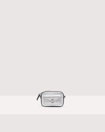 Coccinelle Grained Leather Microbag Beat Soft Micro - White