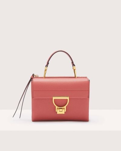 Coccinelle Grained Leather Handbag Arlettis Small - Pink
