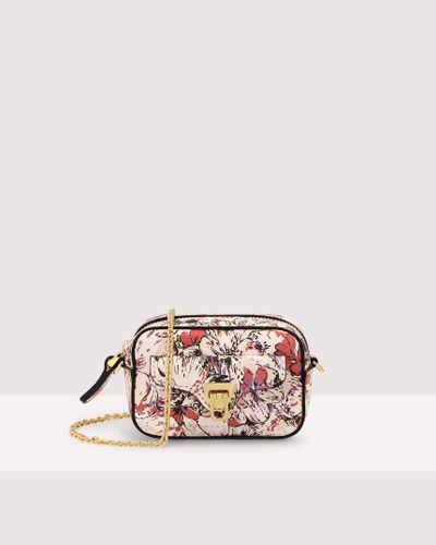 Coccinelle Floral Print Leather Microbag Beat Flower Print Micro - Pink