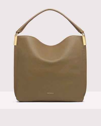 Coccinelle Grained Leather Hobo Bag Estelle - Green