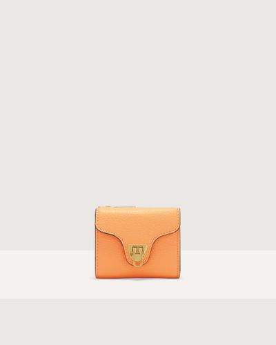 Coccinelle Geldbörse Small aus genarbtem Leder Beat Soft - Orange