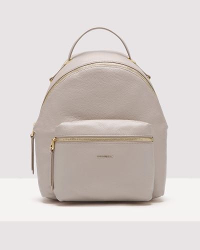 Coccinelle Grainy Leather Backpack Lea Medium - Gray