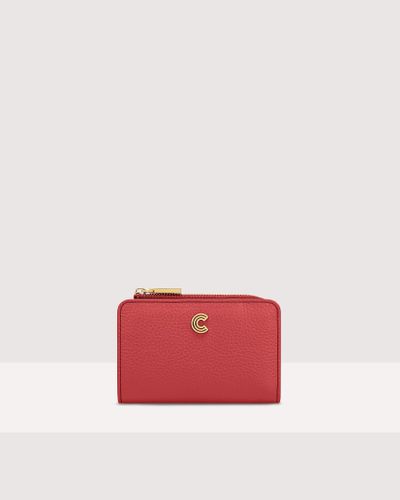 Coccinelle Small Grained Leather Wallet Myrine - Red