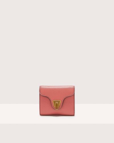 Coccinelle Small Grained Leather Wallet Beat Soft - Red