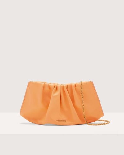 Coccinelle Smooth Leather Clutch Bag Drap Smooth Small - Orange
