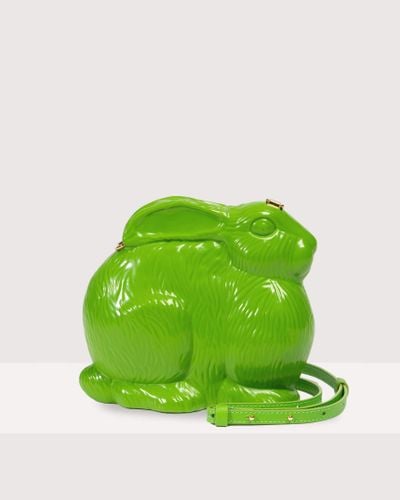Coccinelle Umhängetasche aus rückgewonnenem Kunststoff und genarbtem Leder Rabbit Bag - Grün