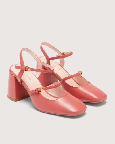 Coccinelle Smooth Leather Heeled Sandals Magalù Smooth - Pink