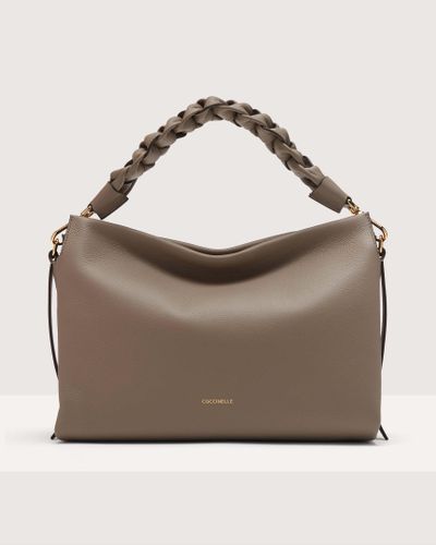 Coccinelle Two-Sided Leather Shoulder Bag Boheme Medium - Brown