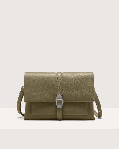 Coccinelle Grained Leather Shoulder Bag Dorian Small - Green