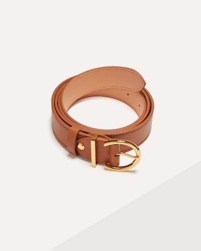 Coccinelle Grained Leather Belt Beth - Brown