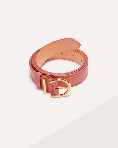 Coccinelle Grained Leather Belt Beth - White