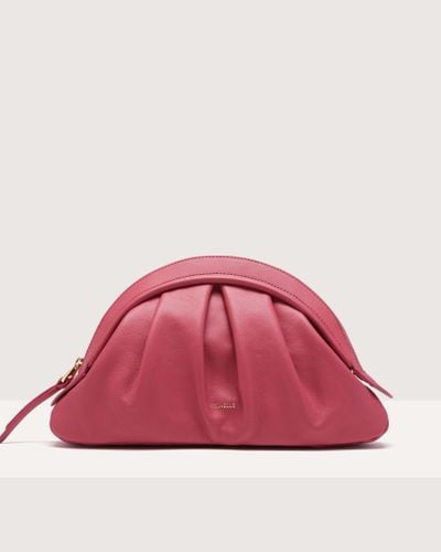 Coccinelle Smooth Leather Clutch Bag Cheek Smooth Medium - Pink