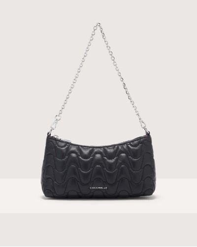 Coccinelle Smooth Quilted Leather Minibag Aura Matelassè - Black