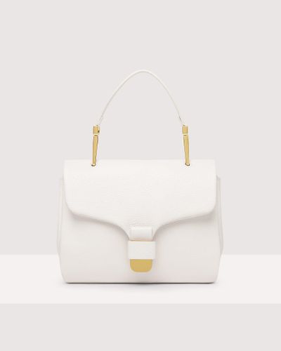 Coccinelle Grained Leather Handbag Neofirenze Soft Mini - White
