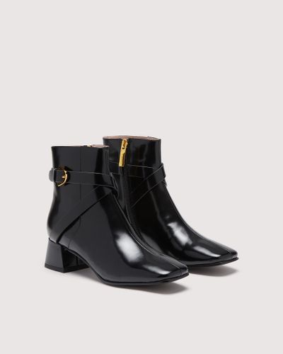 Coccinelle Brushed Leather Boots Magalu Shiny - Black