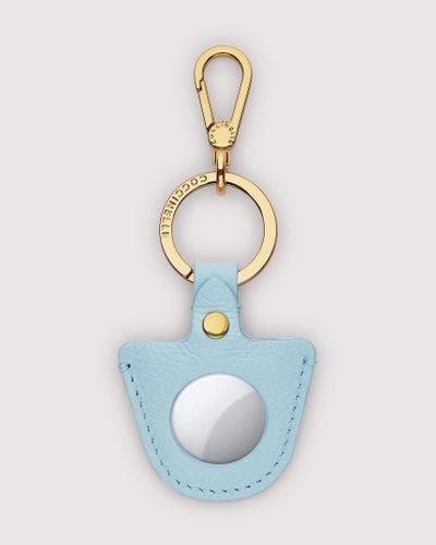 Coccinelle Leather And Metal Airtag Case Airtag Charm - Blue