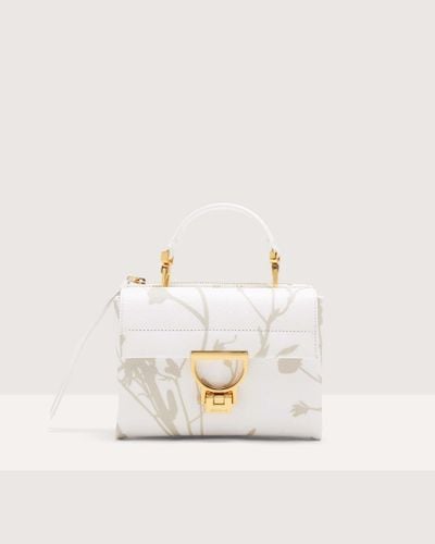 Coccinelle Borsa a mano in Pelle stampa shadow Arlettis Shadow Print Small - Bianco