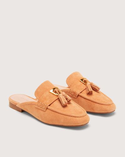 Coccinelle Suede Open Loafers Beat Suede - Orange