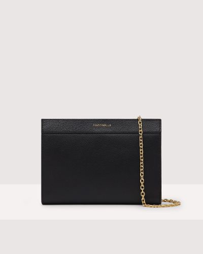 Coccinelle Grained Leather Clutch Bag Newdavy Small - Black