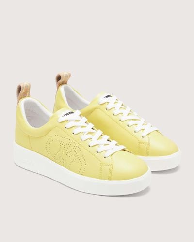 Coccinelle Smooth Leather Sneakers Monogram Perforee Sneakers - Yellow
