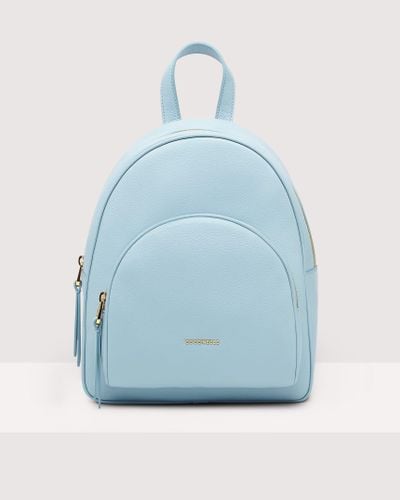 Coccinelle Grained Leather Backpack Gleen Medium - Blue