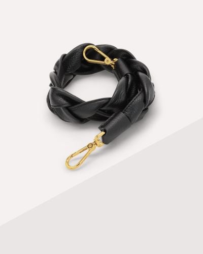Coccinelle Plaited Leather Shoulder Strap Boheme - Black