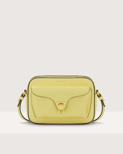 Coccinelle Borsa a Tracolla in Pelle con Grana Beat Soft Small - Giallo