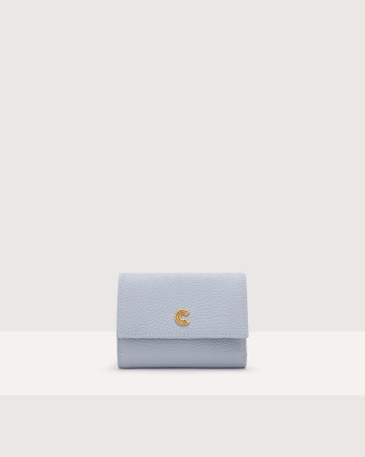 Coccinelle Small Grained Leather Wallet Myrine - Blue