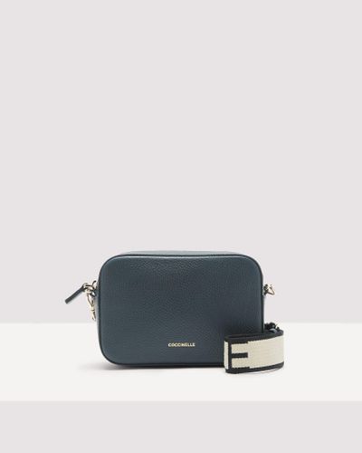 Coccinelle Grained Leather Crossbody Bag Tebe - Blue