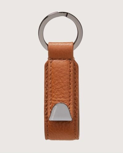 Coccinelle Leather And Metal Key Ring Smart To Go - Brown
